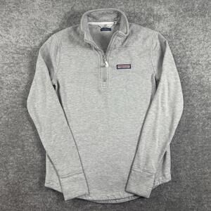 Vineyard Vines 1/4 Zip Sweater Womens Gray Whale The Shep Shirt Pullover XS